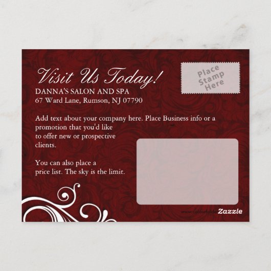 ネイルサロンとスパ広告のはがき ポストカード (裏面)