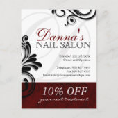 ネイルサロンとスパ広告のはがき ポストカード (正面)