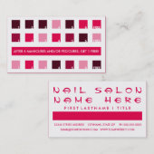 ネイルサロンのお客様のモダン評価（正方形） ロイヤリティカード (正面/裏面)