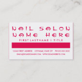 ネイルサロンのお客様のモダン評価（正方形） ロイヤリティカード (裏面)