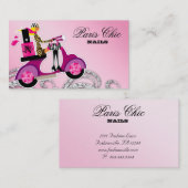 ネイルサロンのスクーターの女の子のグリッターのポーランド人の渦巻 名刺 (正面/裏面)