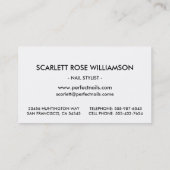 ネイルサロンのスタイリストの名刺 名刺 (裏面)