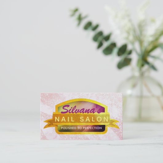 ネイルサロンのスローガン名刺 名刺 (スタンド正面)