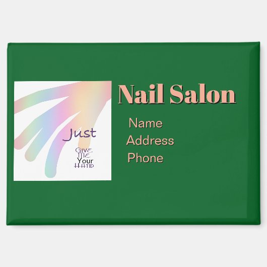 ネイルサロンのビジネスを個人化して宣伝する マグネット (正面)
