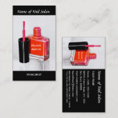 ネイルサロンのピンクのマニキュアのネイルアーチスト 名刺 (正面/裏面)