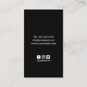 ネイルサロンのポーランドのネイルアーチストの黒の花柄 名刺 (裏面)