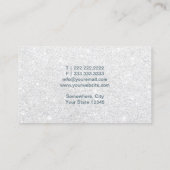 ネイルサロンのポーランドのメーキャップアーティストの挨りだらけの青いグリッター 名刺 (裏面)