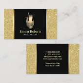 ネイルサロンのポーランド人のボトルのモダンな金ゴールドのグリッター 名刺 (正面/裏面)