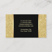 ネイルサロンのポーランド人のボトルのモダンな金ゴールドのグリッター 名刺 (裏面)