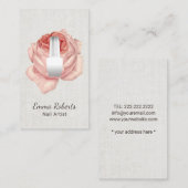 ネイルサロンのポーランド人のボトル及び花のネイルアーチスト 名刺 (正面/裏面)