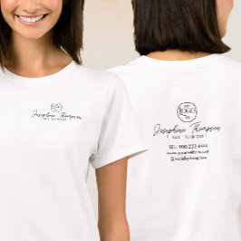 ネイルサロンのロゴ 黒色 モダンスクリプト Tシャツ