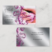 ネイルサロンの名刺のグリッターのピンクの銀2 名刺 (正面/裏面)