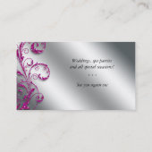 ネイルサロンの名刺のグリッターのピンクの銀2 名刺 (裏面)