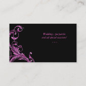 ネイルサロンの名刺のピンクのグリッター 名刺 (裏面)