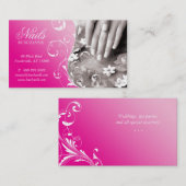 ネイルサロンの名刺のピンク 名刺 (正面/裏面)