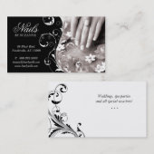 ネイルサロンの名刺の白黒 名刺 (正面/裏面)