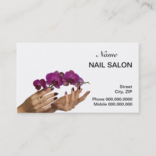 ネイルサロンの名刺-あなたの色を選んで下さい 予約カード (正面)