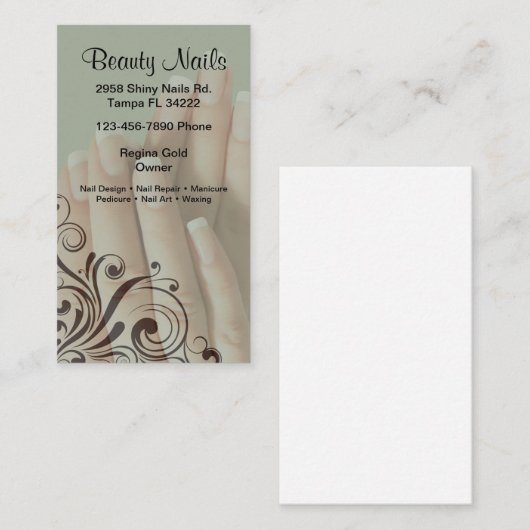 ネイルサロンの名刺 名刺 (正面/裏面)