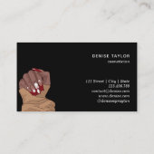 ネイルサロンの女性の手爪、 ネイル技術者ダイヤモンド 名刺 (裏面)