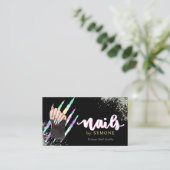 ネイルサロンはっきりしたHolographic Yourロゴ 名刺 (スタンド正面)