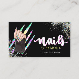 ネイルサロンはっきりしたHolographic Yourロゴ 名刺