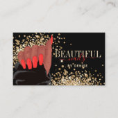 ネイルサロンアフロアメリカン女性ハンドネイリスト 名刺 (正面)