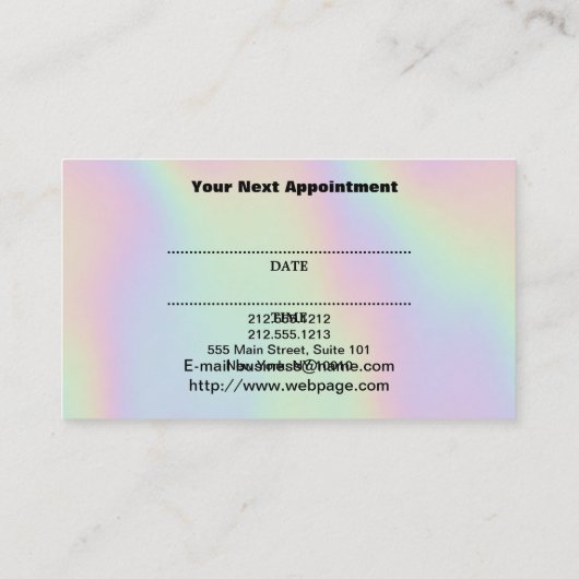ネイルサロンアポイントメント名刺 予約カード (裏面)