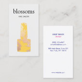 ネイルサロンイエロー金ゴールドグリッター 名刺 (正面/裏面)