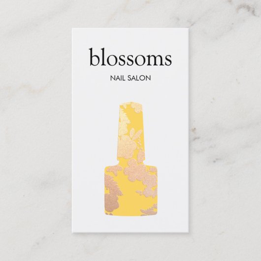 ネイルサロンイエロー金ゴールドグリッター 名刺 (正面)