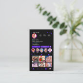 ネイルサロンインスタグラムバイオレット |ソーシャルメディアQRコード 名刺 (スタンド正面)