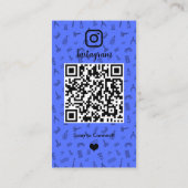 ネイルサロンインスタグラムブルー |ソーシャルメディアQRコード 名刺 (裏面)