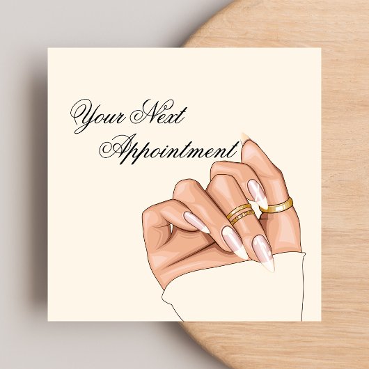 ネイルサロンエレガントマニキュリストアポイントメントカード スクエア名刺