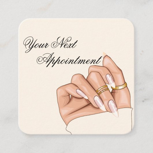 ネイルサロンエレガントマニキュリストアポイントメントカード スクエア名刺 (正面)
