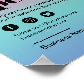 ネイルサロンオープンビジネスピンクのポスタカラフルー ポスター (角)