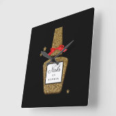 ネイルサロンカスタムゴールデングリッタースタイリスト スクエア壁時計 (傾斜)