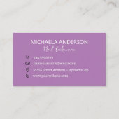 ネイルサロンガーリーパープルグレーレオパードアニマルプリント 名刺 (裏面)