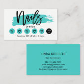 ネイルサロンキュートターコイズマニキュリストロイヤリティ ロイヤリティカード (正面/裏面)