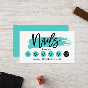 ネイルサロンキュートターコイズマニキュリストロイヤリティ ロイヤリティカード