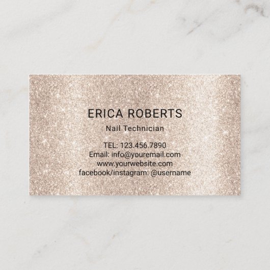 ネイルサロンキュートベージュグリッターマニキュリストロイヤリティ ロイヤリティカード (裏面)