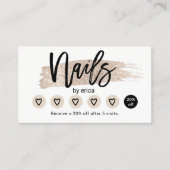 ネイルサロンキュートベージュグリッターマニキュリストロイヤリティ ロイヤリティカード (正面)