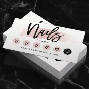 ネイルサロンキュート赤面ピンクマニキュリストロイヤリティ ロイヤリティカード