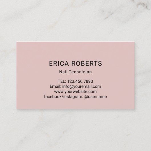 ネイルサロンキュート赤面ピンクマニキュリストロイヤリティ ロイヤリティカード (裏面)