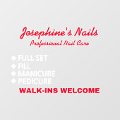 ネイルサロンサービスをカスタマイズ　飛び込み歓迎 ウィンドウサイン (シート)