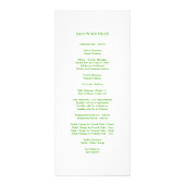 ネイルサロンサービス価格表{Lime Green} ラックカード (裏面)