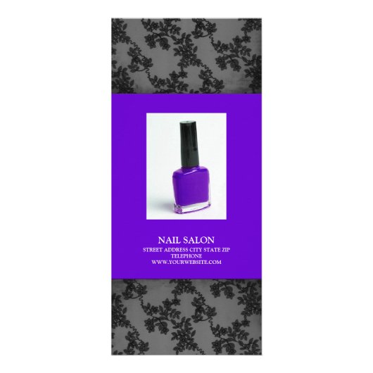 ネイルサロンサービス価格表{Purple} ラックカード (正面)
