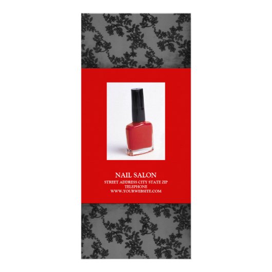 ネイルサロンサービス価格表{Red} ラックカード (正面)