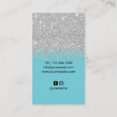 ネイルサロンシルバー&ターコイズポーランドメイクアップアーティスト 名刺 (裏面)