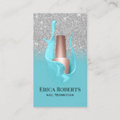 ネイルサロンシルバー&ターコイズポーランドメイクアップアーティスト 名刺 (正面)