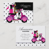 ネイルサロンスクーターガールハンドバッグファッション点 名刺 (正面/裏面)