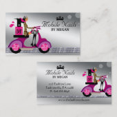 ネイルサロンスクーターガールファッションシルバー 名刺 (正面/裏面)